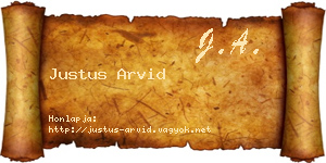 Justus Arvid névjegykártya